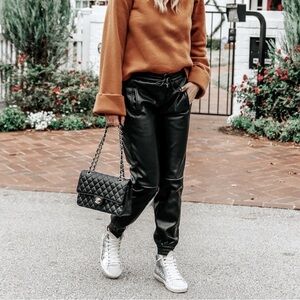 *SOLD* 2for$24 Express Women's Super High Rise Jogger Faux Leather Black Pants